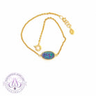 Gold Plated Silver Freeform Opal doublet bracelet