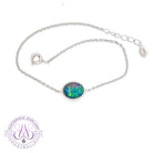 Sterling Silver Oval Opal triplet solitaire bracelet