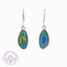 Sterling Silver dangling Freeform shape Opal triplet earrings 16x8mm