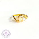 14kt Yellow Gold 3 stone Opal Crystal ring