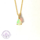 14kt Yellow Gold Pear shape 10x7mm Crystal Opal pendant 