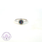 Sterling Silver Round Opal doublet 6mm halo ring