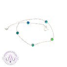 14kt White Gold Opal triplet round 3.5mm minimalist fine bracelet