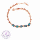 Rose Gold Plated Sterling Silver Opal triplet 8x6mm bracelet