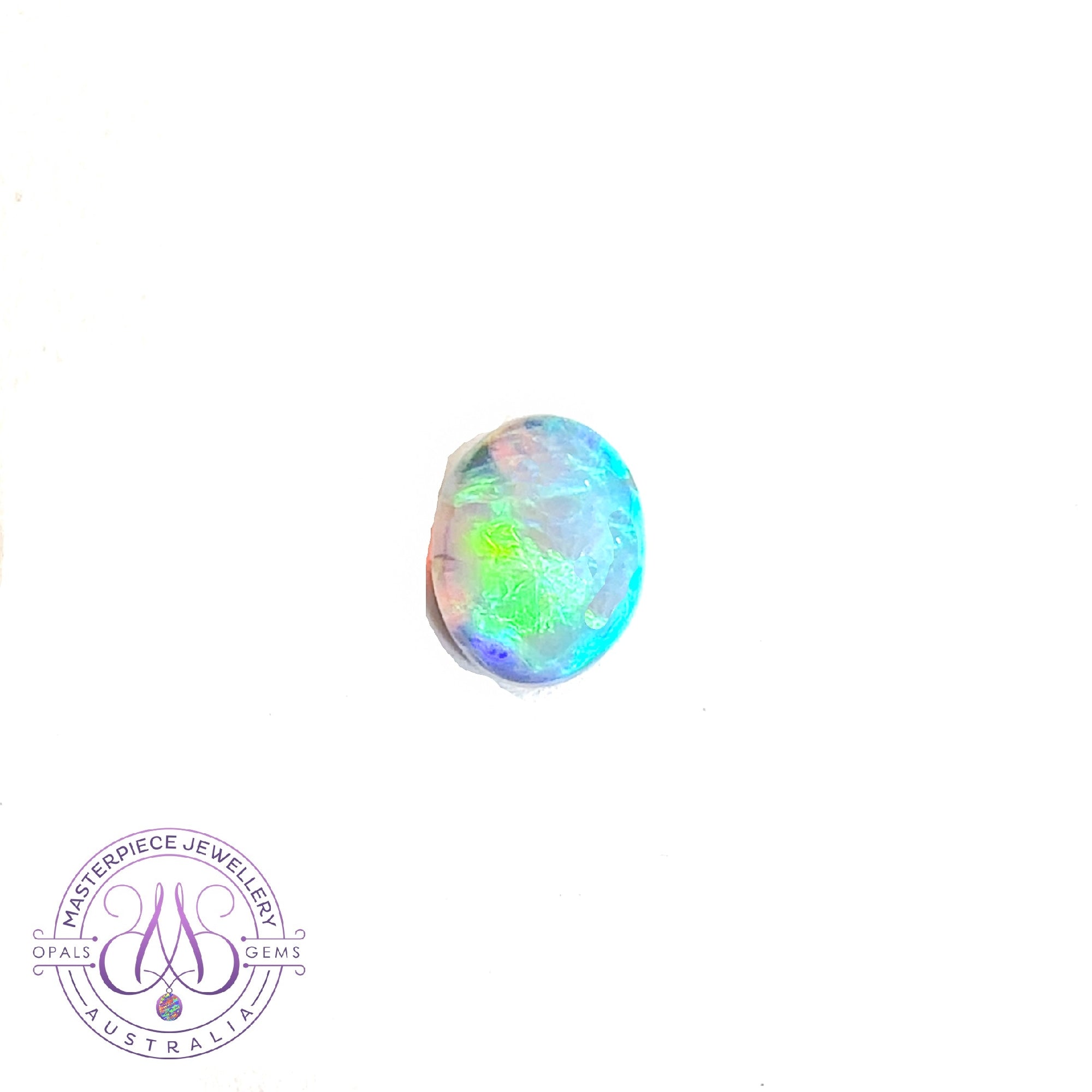 Oval Black Opal Green and light blue tones 5.02ct