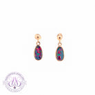 Rose Gold plated Opal earrings dangling doublets