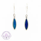 Sterling Silver marquise shape Opal doublet Blue earrings