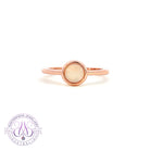 Rose Gold plated silver 6mm White Opal solitaire ring