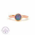 Rose Gold plated 6mm Opal triplet solitaire band