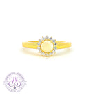 Gold plated silver small cluster 5mm White Opal ring