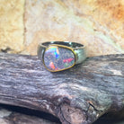 Silver matte Gold plate Boulder Opal ring 4.93ct - Masterpiece Jewellery Opal & Gems Sydney Australia | Online Shop