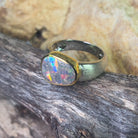 Silver matte Gold plate Boulder Opal ring 4.93ct - Masterpiece Jewellery Opal & Gems Sydney Australia | Online Shop