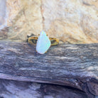 Gold plated Sterling silver Freeform Light Opal ring - Masterpiece Jewellery Opal & Gems Sydney Australia | Online Shop