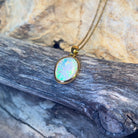 Gold plated sterling silver freeform crystal opal 1.8ct bezel set necklace - Masterpiece Jewellery Opal & Gems Sydney Australia | Online Shop