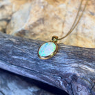 Gold plated sterling silver freeform crystal opal 1.8ct bezel set necklace - Masterpiece Jewellery Opal & Gems Sydney Australia | Online Shop