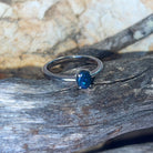 Sterling Silver Black Opal 0.4ct Deep Blue solitaire ring - Masterpiece Jewellery Opal & Gems Sydney Australia | Online Shop