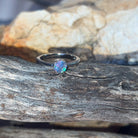 Sterling Silver Black Opal 0.4ct Boulder Opal solitaire ring - Masterpiece Jewellery Opal & Gems Sydney Australia | Online Shop