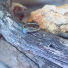 Sterling Silver Black Opal 0.3ct solitaire claw set ring - Masterpiece Jewellery Opal & Gems Sydney Australia | Online Shop