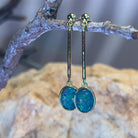 Gold Plated Sterling Silver Dangle earrings 9x7mm Triplet Opals - Masterpiece Jewellery Opal & Gems Sydney Australia | Online Shop