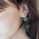 Dazzling Opal Drop Earrings - Gold Plated Sterling Silver Opal Triplet dangle earrings - Masterpiece Jewellery Opal & Gems Sydney Australia | Online Shop