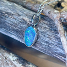 Sterling Silver Opal doublet drop shape pendant - Masterpiece Jewellery Opal & Gems Sydney Australia | Online Shop