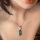 Sterling Silver Long freeform shape Opal doublet pendant - Masterpiece Jewellery Opal & Gems Sydney Australia | Online Shop