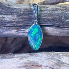 Sterling Silver Long freeform shape Opal doublet pendant - Masterpiece Jewellery Opal & Gems Sydney Australia | Online Shop