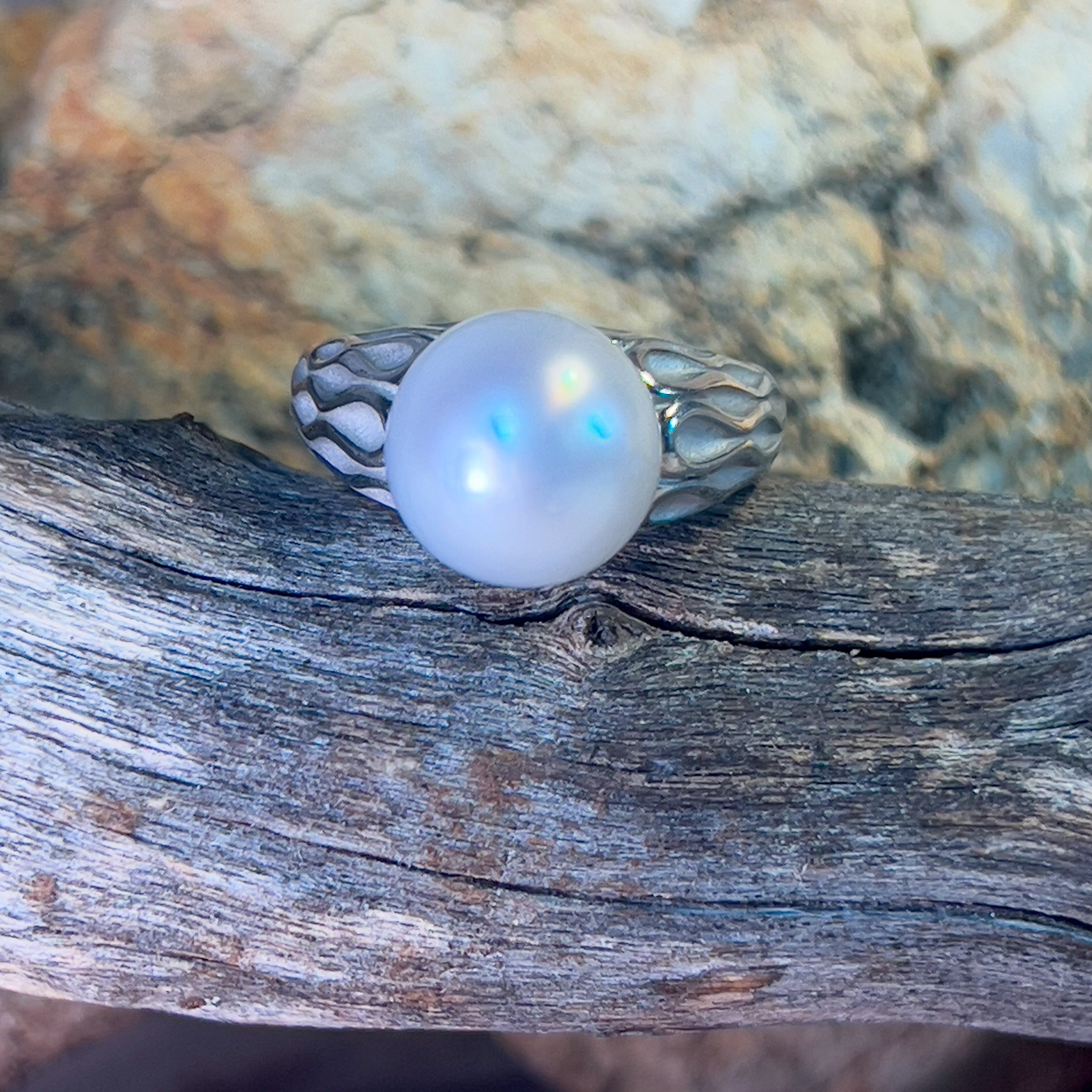 Sterling Silver 11mm South Sea Pearl solitaire ring - Masterpiece Jewellery Opal & Gems Sydney Australia | Online Shop