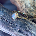 14kt Yellow Gold Black Opal 0.5ct bezel set solitaire ring - Masterpiece Jewellery Opal & Gems Sydney Australia | Online Shop
