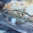 Sterling Silver bangle 9mm South Sea Pearl open design - Masterpiece Jewellery Opal & Gems Sydney Australia | Online Shop
