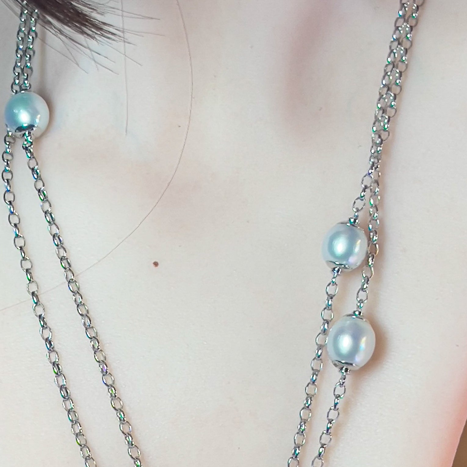 Sterling Silver South Sea Oval 10mm Pearl neckalce - Masterpiece Jewellery Opal & Gems Sydney Australia | Online Shop