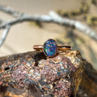 Rose Gold plated 8x6mm Triplet Opal ring bezel set - Masterpiece Jewellery Opal & Gems Sydney Australia | Online Shop