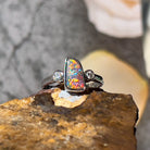 14kt White Gold Boulder Opal 1.8ct and Diamond Opal ring - Masterpiece Jewellery Opal & Gems Sydney Australia | Online Shop