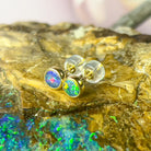 Handmade Opal Stud Earrings - Gold/Silver | Dainty & Cute | Crystal Fire Opal Jewelry | Gift for Her 3mm - Masterpiece Jewellery Opal & Gems Sydney Australia | Online Shop