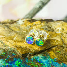 Handmade Opal Stud Earrings - Gold/Silver | Dainty & Cute | Crystal Fire Opal Jewelry | Gift for Her 3mm - Masterpiece Jewellery Opal & Gems Sydney Australia | Online Shop