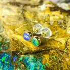 Handmade Opal Stud Earrings - Gold/Silver | Dainty & Cute | Crystal Fire Opal Jewelry | Gift for Her 3mm - Masterpiece Jewellery Opal & Gems Sydney Australia | Online Shop