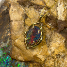 Gold plated silver Opal triplet pendant 14x10mm - Masterpiece Jewellery Opal & Gems Sydney Australia | Online Shop