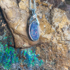 Sterling Silver Opal doublet 12.5x6.7mm pendant - Masterpiece Jewellery Opal & Gems Sydney Australia | Online Shop