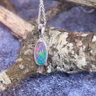 Sterling Silver Opal doublet 23.5x7.3mm pendant - Masterpiece Jewellery Opal & Gems Sydney Australia | Online Shop