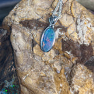 Sterling Silver Opal doublet 11.3x6mm pendant - Masterpiece Jewellery Opal & Gems Sydney Australia | Online Shop