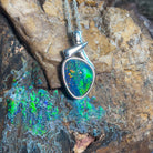 Sterling Silver Opal triplet pendant 25x12.9mm - Masterpiece Jewellery Opal & Gems Sydney Australia | Online Shop