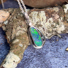 Sterling Silver Opal doublet pearshape 28x1.6mm pendant - Masterpiece Jewellery Opal & Gems Sydney Australia | Online Shop