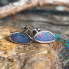 Sterling Silver freeform Opal doublet studs - Masterpiece Jewellery Opal & Gems Sydney Australia | Online Shop