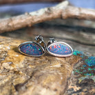 Sterling Silver freeform Opal doublet studs - Masterpiece Jewellery Opal & Gems Sydney Australia | Online Shop