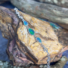 Sterling Silver freeform Blue Green Opal doublet bracelet - Masterpiece Jewellery Opal & Gems Sydney Australia | Online Shop