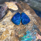 Pair of Loose Opal doublets blue 7.39ct - Masterpiece Jewellery Opal & Gems Sydney Australia | Online Shop