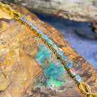 Gold plated Silver 12 6x4mm Opal triplet bracelet - Masterpiece Jewellery Opal & Gems Sydney Australia | Online Shop