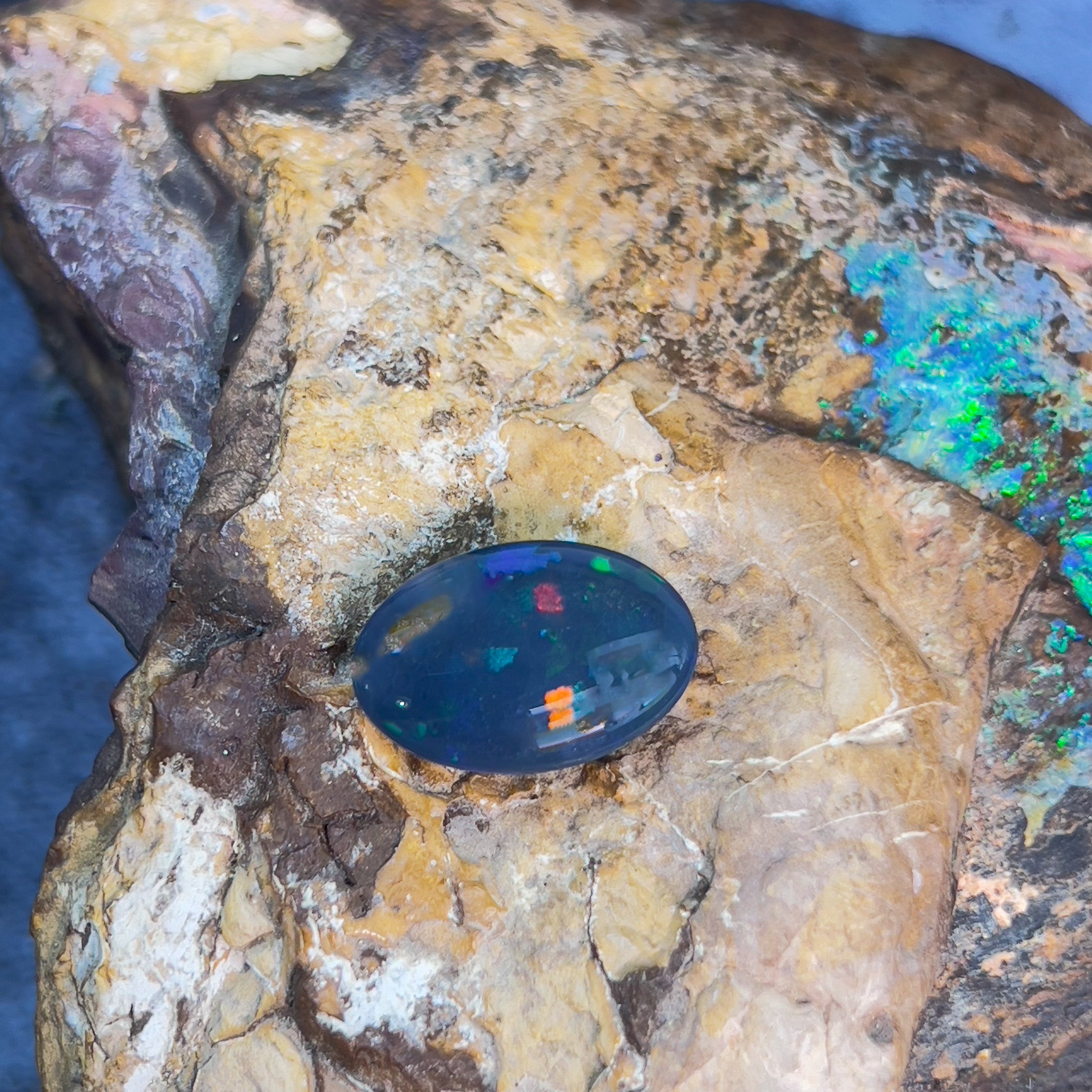 One Oval Black Opal 7.9ct - Masterpiece Jewellery Opal & Gems Sydney Australia | Online Shop