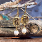 14kt Yellow Gold dangling vintage design Pearl earrings - Masterpiece Jewellery Opal & Gems Sydney Australia | Online Shop