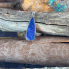 Sterling Silver long Blue Opal doublet 23x9mm pendant - Masterpiece Jewellery Opal & Gems Sydney Australia | Online Shop